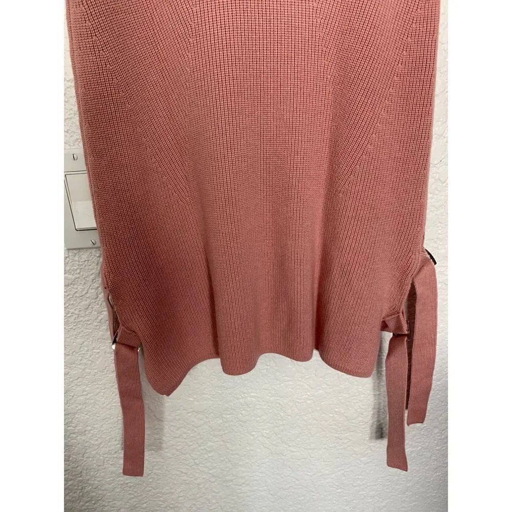 One Grey Day Pink Mock Neck Sleeveless Wool Blend Knit Sweater Tunic Size Small - Picture 7 of 12